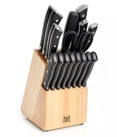 Rosewill 18 Piece Stainless Steel Professional Cutlery Kitchen Knife Set  with Shears, Triple Riveted Handles, Full Tang Design, Wood Block, Built-in  Sharpener (RHKS-20001) 